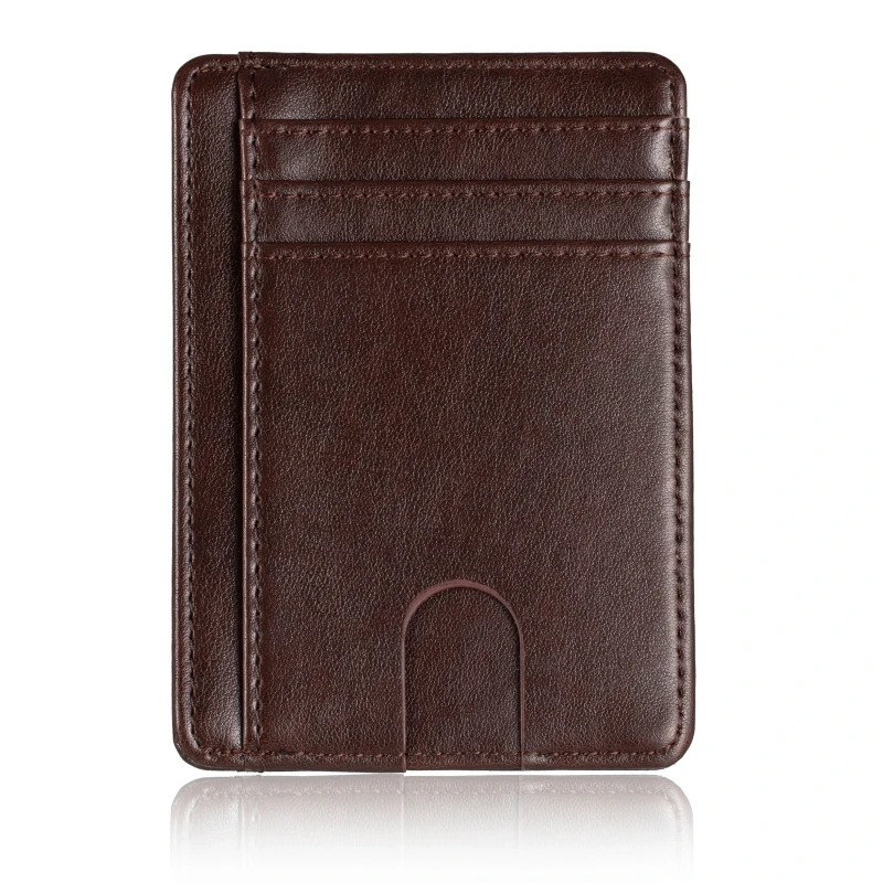 brown leather wallet with three compartments