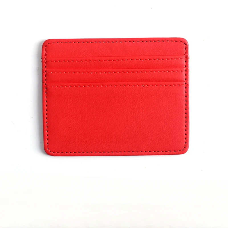 red leather wallet or cardholder with a wallet section